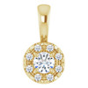 14K Yellow 1/8 CTW Natural Diamond Halo-Style Pendant