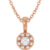 14 Karat Rose Gold 3 mm Natural White Sapphire & .03 CTW Natural Diamond 16-18" Necklace