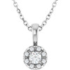 Sterling Silver 3 mm Natural White Sapphire & .03 CTW Natural Diamond 16-18" Necklace  