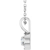 Sterling Silver 3 mm Natural White Sapphire & .03 CTW Natural Diamond 16-18" Necklace