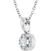 Sterling Silver 1/8 CTW Natural Diamond 16-18" Necklace