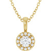 14K Yellow 4 mm Natural White Sapphire & .05 CTW Natural Diamond 16-18" Necklace  