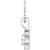 14 Karat White Gold 5x3 mm Natural White Sapphire & .05 CTW Natural Diamond 16-18" Necklace