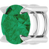 Sterling Silver 6 mm Lab-Grown Emerald Pendant