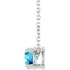 Sterling Silver 5 mm Natural Blue Zircon 16-18" Necklace
