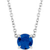 Sterling Silver 5 mm Natural Blue Sapphire 16-18" Necklace