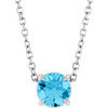 Sterling Silver 5 mm Natural Aquamarine 16-18" Necklace
