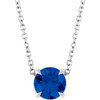 Sterling Silver 6 mm Lab-Grown Blue Sapphire 16-18" Necklace