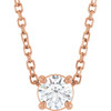 14 Karat Rose Gold Natural Diamond Necklace 1/5 CT, 16-18 Inch, 4mm - $1,155