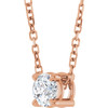 14 Karat Rose Gold Natural Diamond Necklace 1/5 CT, 16-18 Inch, 4mm - $1,155