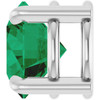 Sterling Silver 7 mm Lab-Grown Emerald Pendant