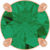 14K Rose 7 mm Lab-Grown Emerald Pendant