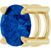 14K Yellow 7 mm Lab-Grown Blue Sapphire Pendant
