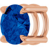 14K Rose 7 mm Lab-Grown Blue Sapphire Pendant