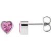 Platinum Natural Pink Sapphire Stud Earrings