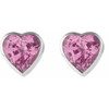 Sterling Silver Natural Pink Sapphire Stud Earrings