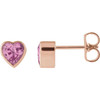 14K Rose Natural Pink Sapphire Stud Earrings