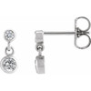 Platinum Natural White Sapphire & .05 CTW Natural Diamond Two-Stone Earrings