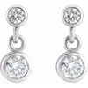 14K White 1/4 CTW Natural Diamond Two-Stone Earrings
