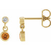 14K Yellow Natural Citrine & .05 CTW Natural Diamond Two-Stone Earrings