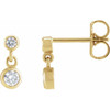 14K Yellow 1/4 CTW Natural Diamond Two-Stone Earrings