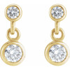 14K Yellow 1/4 CTW Natural Diamond Two-Stone Earrings