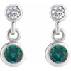 Platinum Lab-Grown Alexandrite & .05 CTW Natural Diamond Two-Stone Earrings