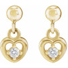 14K Yellow .06 CTW Natural Diamond Heart Earrings