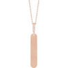 14 Karat Rose Gold Natural Diamond Engravable Bar Necklace 0.05 CTW, 16-18 Inch, 1.3mm - $1,847