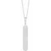 Sterling Silver Natural Diamond Engravable Bar Necklace 0.05 CTW, 16-18 Inch, 1.3mm - $311
