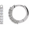 Sterling Silver 1/6 CTW Natural Diamond 10.7 mm Hinged Hoop Earrings