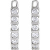 Platinum 1/3 CTW Natural Diamond 15 mm Hinged Hoop Earrings