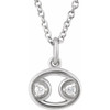 14 Karat White Gold Natural Diamond Cancer Zodiac Necklace 0.03 CTW, 16-18 Inch - $733