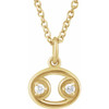 14 Karat Yellow Gold Natural Diamond Cancer Zodiac Necklace 0.03 CTW, 16-18 Inch - $705
