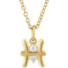 14 Karat Yellow Gold Natural Diamond Pisces Zodiac Necklace 0.03 CTW, 16-18 Inch - $701