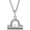 14 Karat White Gold Natural Diamond Libra Zodiac Necklace 0.015 CT, 16-18 Inch - $713