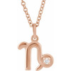 14 Karat Rose Gold Natural Diamond Capricorn Zodiac Necklace 0.015 CT, 16-18 Inch - $580