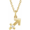 14 Karat Yellow Gold Natural Diamond Sagittarius Zodiac Necklace 0.015 CT, 16-18 Inch - $644