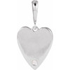 Platinum .01 CT Natural Diamond Engravable Heart Pendant