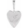 Platinum .01 CT Natural Diamond Engravable Heart Pendant