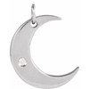 Platinum .01 CT Natural Diamond Crescent Moon Pendant