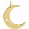 14K Yellow .01 CT Natural Diamond Crescent Moon Pendant