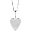 Platinum .01 CT Natural Diamond Engravable Heart 16-18" Necklace