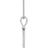 Platinum .01 CT Natural Diamond Engravable Heart 16-18" Necklace