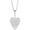 14K White .01 CT Natural Diamond Engravable Heart 16-18" Necklace