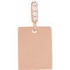14K Rose .02 CTW Natural Diamond Engravable Pendant