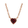 14K Rose Natural Mozambique Garnet Bezel-Set 16-18" Necklace