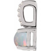 Sterling Silver Natural White Opal & .02 CTW Natural Diamond Pendant