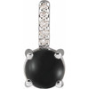  14K White Natural Black Onyx & 02 CTW Natural Diamond Pendant