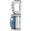 Sterling Silver 5x3 mm Natural London Blue Topaz & .02 CTW Natural Diamond Pendant